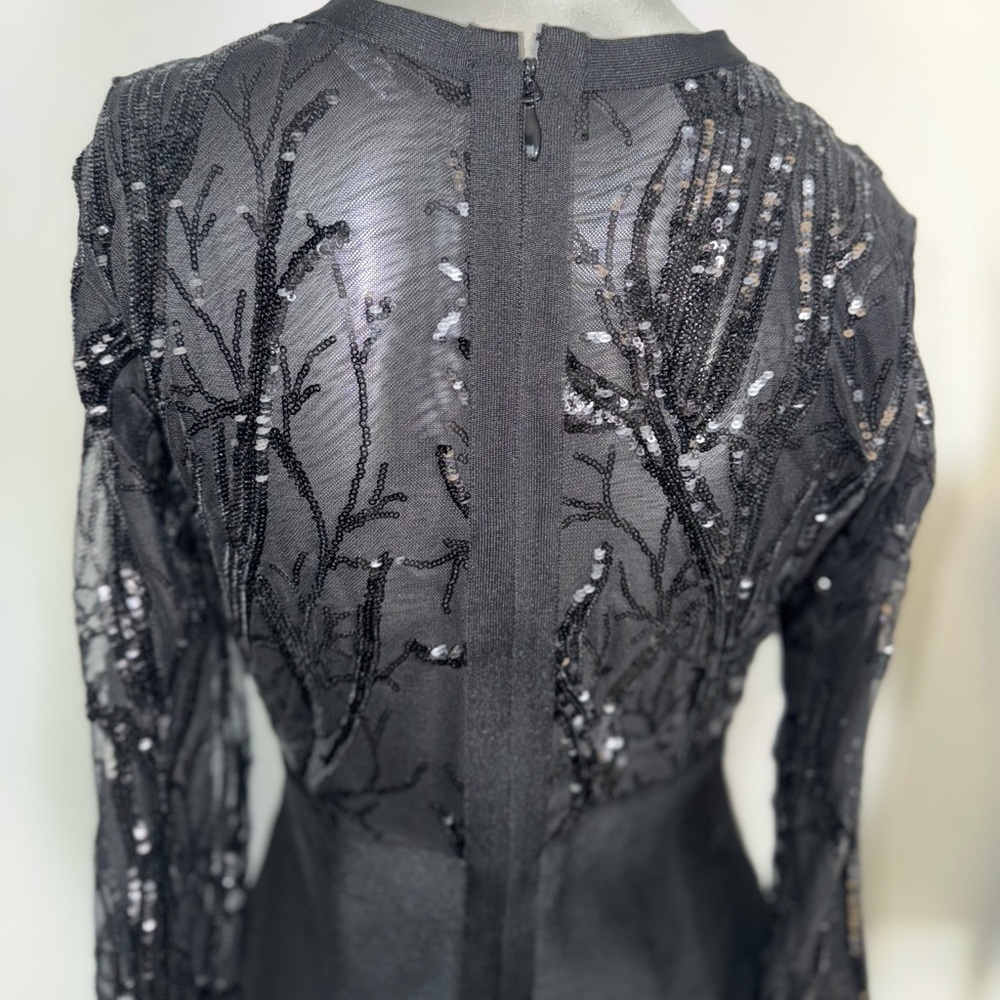 Black Venus Dress Sheer Top w Sequins - Picture 6 of 8